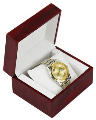 Energather Porta Orologi Uomo, Custodia Scatola Porta Orologi Uomo Scatola Orologi in Legno per Orologi con Cuscino, Custodia Quadrata per Orologi di Lusso con Chiusura a Coperchio