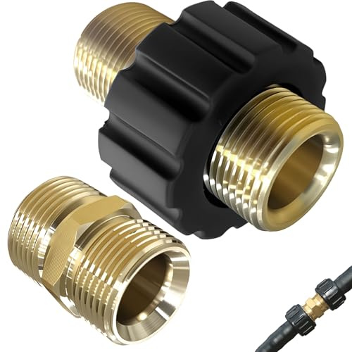 GZcaiyun 2 st. snabbkontakt M22 × 1,5 metrisk gänga dubbelnippel högtryckstvätt kopplingsadapter, kompatibel med K, HD & HDs-serien (innerdiameter 14 mm)