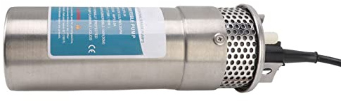 Srliya 24V Solcellsdriven Vattenpump, Dränkbar Brunnspump i Rostfritt Stål 12 L/min 70 M Tryck, med Design, för Bevattning Av Boskap och Damm, Fjärrstyrt Hem