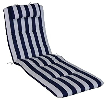 ANGERER Freizeitmöbel GmbH Auflage für Gartenmöbel - Liegenauflage Made in Germany (Blau-Weiß gestreift)