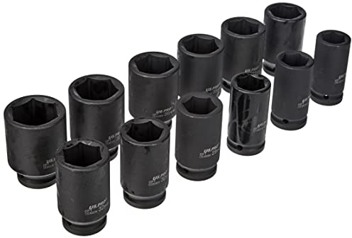 US PRO 12pc 3/4 Dr 6 pointDeep Impact Sockets Metric B1360