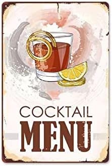Bonoff Pittura Nuovo Ice Cocktail Menu Tea House Coffeehop Piatto di Metallo Poster Interni Wallticker Arte Vintage Wall Art Decor Metallo Segno Poster 20 x 30 cm