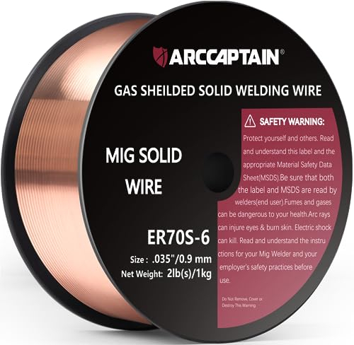 ARCCAPTIAN ER70S-6 MIG - Alambre de soldadura de gas protector (0,8 mm, 1 kg, para máquina de soldar MIG/MAG, con certificado TÜV, D100-1 kg)