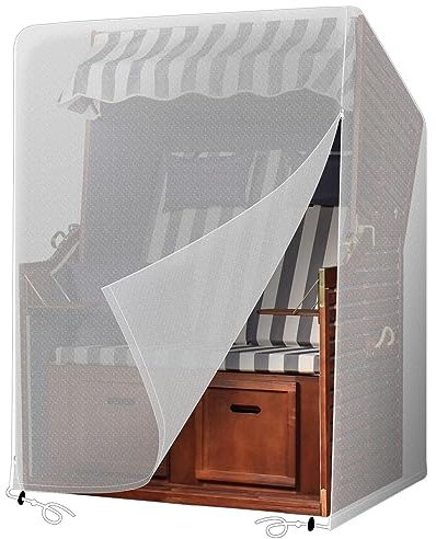 PATIO PLUS Funda protectora para sillón de playa, impermeable, resistente a los rayos UV, 125 x 90 x 165/130 cm (transparente) BLBCC125-0TP