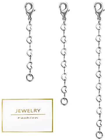 LANCHARMED 925 sterlingsilver förlängningskedja för kvinnor, kedjeförlängning för att förlänga dina halsband och armband