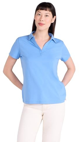 Mountain Warehouse Womens UV Polo - UV Protection Ladies T-Shirt, V Neck Top, Lightweight Tee Shirt - for Spring Summer Running, Hiking & Outdoors Bright Blue Women's Size 16
