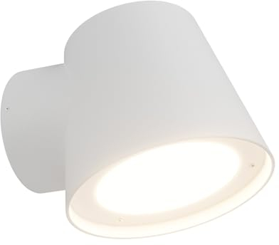 Klighten Aplique de pared GU10 exterior/interior, moderno lámpara de pared, aplique exterior IP65, luces de pared aluminio+PC, aplique de pared para jardines terrazas, blanco, sin bombilla