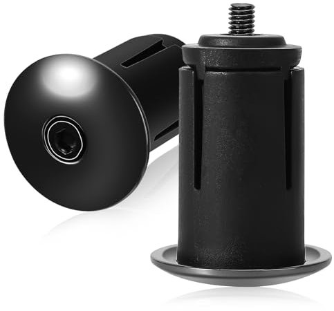 Mozeat Lens 1 Paar Endkappen für Fahrradlenker, Aluminiumlegierung, Endstopfen für Fahrradlenker, erweiterbare, verstellbare Verriegelungskappen, schwarze Griffgriffe für Mountainbike/Rennrad/BMX/MTB