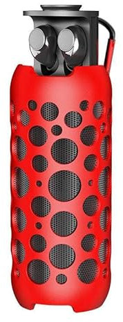 FIZZYBERRIES 2 in 1 Mini Bluetooth Speakers with Wireless Earbuds Portable Outdoor Small Speakers Deep Bass Wireless Earphone with Microphone for Home Party Sport Travel (Red)