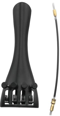 E-outstanding Aluminum Violin Bridge 4/4 with 4 Fine Tuners, Violin Tailpiece, Black