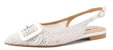 QUEEN HELENA Ballerine Eleganti Scarpe Basse con Cinturino Donna ZM9997 (Bianco, Sistema Taglie Calzature EU, Adulto, Donna, Numero, Media, 38)