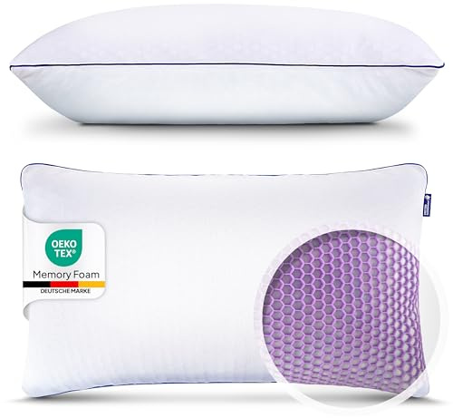 Mister Sandman Kopfkissen 40x80 cm – Ergonomisches Memory-Foam-Kissen für Seiten-, Rücken- und Bauchschläfer, Nackenstützkissen für erholsamen Schlaf, atmungsaktiv & waschbar