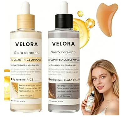Velora Siero Coreano Esfoliante al Riso, Avanzato Esfoliante Viso Coreano, Velora Siero Coreano Punti Neri Rimozione
