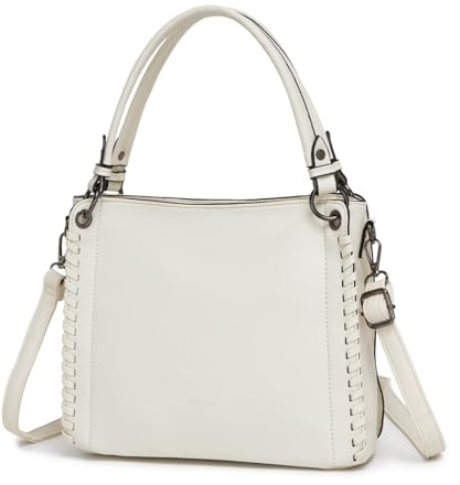 Miss Lulu Borsa Donna Tracolla Elegante Media, Borse Mano Spalla Morbida PU Pelle Impermeabile, Borsetta Grande Con 3 Tasche, Tote Bag per Lavoro Scuola Università e Viaggio