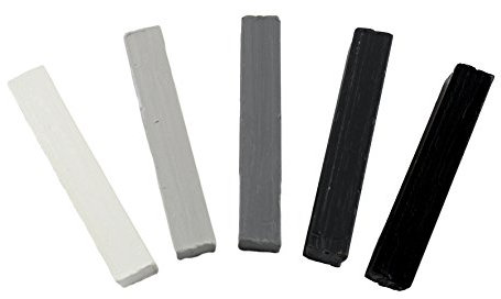 SN-TEC Weichwachs Sortiment für RAL-Töne, Weiß, Grau, Schwarz (Set mit 5 Stangen)