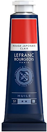 Lefranc Bourgeois 810008 feine Ölfarbe, lichtecht mit hervorragender Deckkraft & hoher Farbintensität, gleichmässiger Konsistenz und optimaler Mischbarkeit, 40ml Tube - Japanischrot Hell
