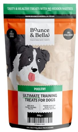 Bounce and Bella Grain Free Dog Treats - 800 Healthy Training Treats - 80% Fresh Poultry, 20% Potato & Sweet Potato - Hypoallergenic for Dogs with Sensitive Stomachs (1 Pack)