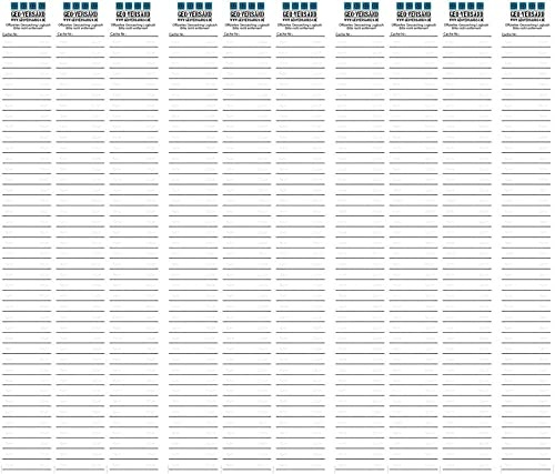 Geo-Versand Revolution der Geocaching Logstreifen - Kunststoff Papier wasserfest Logbücher für Filmdosen Logbuch Versteck Logsheet