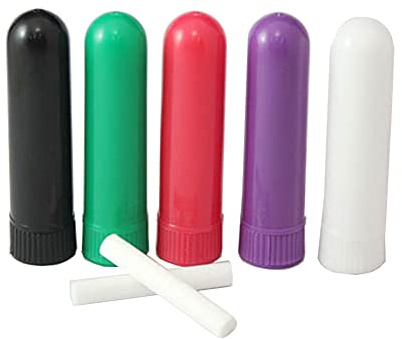 FSSTUD 12 Pcs Empty Plastic Essential Oil Tubes Inhalers Refillable Aromatherapy Nasal Sticks Personal Inhaler Diffusers with Cotton Wicks