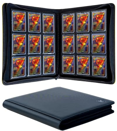 KUOOKING Top loader Binder - Holds 288+ Top Loaders for Cards, 9 Pocket Top Loader Binders with Sleeves for 3 x 4 Rigid Card Holders for Baseball, Football and other Sports Cards(Black)