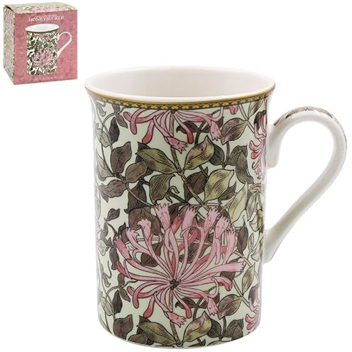 Lesser & Pavey British Designed Coffee Mug | Ceramic Coffee Mugs for Home or Work | Large Mugs for Hot Drinks | Honeysuckle Tea and Coffee Cups - William Morris