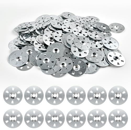 Akamino 1000 PCS Easy Fix Washers, 35mm Diameter Tile Backer Board Washer, Galvanised Iron Fixing Washer 6-Claw, Insulation Metal Washers for Secure Insulation Thermoboard Backer Boards