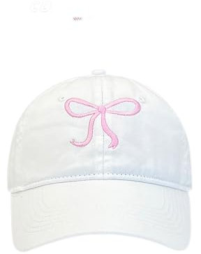 Maxtonser Baseballmütze mit Stickerei und Schleife, für Teenager, Mädchen, Frühling, modisch, koreanischer Sonnenhut für Damen, Outdoor, lässiger Hut, weiß
