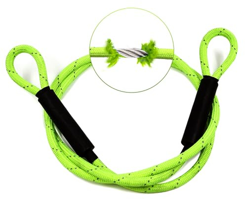 GOLDEN COCK Big & Strong 7/16 Steel Security Cable Lock (7FT/13FT) with Looped Ends Anti-Theft for High-Value Assets, Protection of Motorcycles, Generators, Jobsite Tools, Grills & More