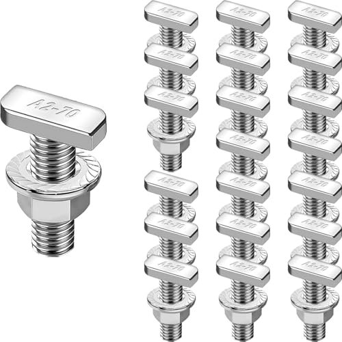 Viti a testa martello, M10 x 30, in acciaio inox A2-70, con dadi flangiati, 20 pezzi per guide di montaggio solare PV, serra e montaggio fotovoltaico, eccellente resistenza alla ruggine e alla