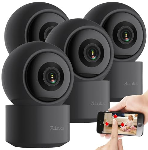 7links 4er-Set 2K-Pan-Tilt-Überwachungskamera mit WLAN, Patrouillen-Funktion