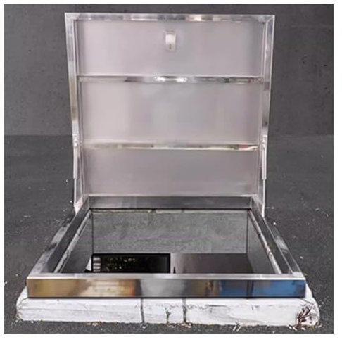 Couverture de toit carrée pour fenêtre de toit d'extérieur de 60 à 100 cm, couvertures de sortie de sous-sol en acier inoxydable 304 avec poignée de cadenas, couvertures d'accès d'urgence