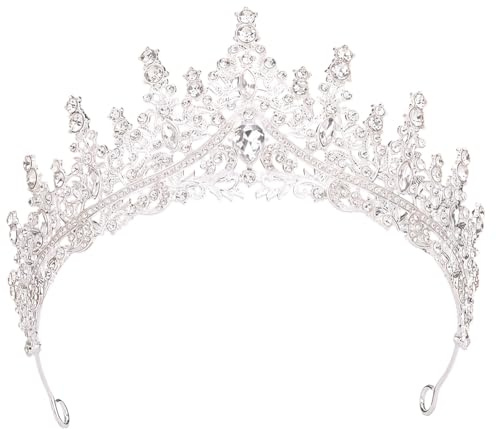 Corona da donna, Corona di Cristallo, Tiara Sposa Coroncina Compleanno Argenteo Corone Diadema Donna per la Cerimonia Nuziale, Proms, Pageants, Principessa Feste, Compleanno