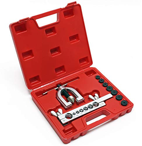 WilTec Coffret Outil sertissage de Tubes en Alu, Cuivre, Acier - avec Dudgeonniere à Battre Les collets 45° & 7 Matrices 4,8/6,4/7,9/9,5/11,1/12,7/15,9 mm