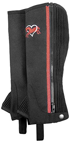USG 11550008-546-210-304 - Mini Chaps Lovely Pony per bambini, taglio normale, nero/rosso, taglia M