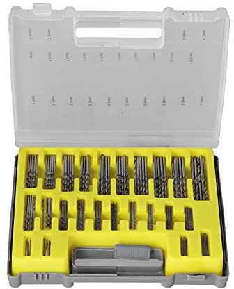 Juego de Brocas, Reemplazo de Brocas Helicoidales de 0,4 Mm a 3,2 Mm Professional Set de 150 brocas helicoidales HSS con Caja de Plástico para Manualidades, Fabricación de Relojes, Electrónica