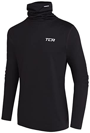 TCA Warm-Up da Bambino Maglia a Collo Alto da Corsa Termico a Maniche Lunghe - Nero, M Ragazzi (8-10 Anni)