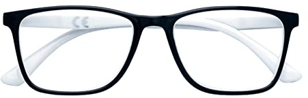Zippo Gafas de lectura, hechas con un marco de líneas blandas, ideales para hombres y mujeres, diopter +1.50, subastas negras y blancas
