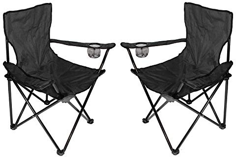 ShiShi Lot de 2 Chaises Pliante Camping, 50×50×80 cm, Siege de Pêche Portable, Chaise Camping Pliante et Portable, Chaises Metteur en Scène, Jusqu'à 100 kg (Noir)
