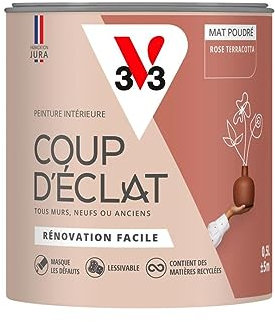 V33 Peinture murale intérieure Coup d'Éclat® Rose terracotta Mat Poudré 0,5L