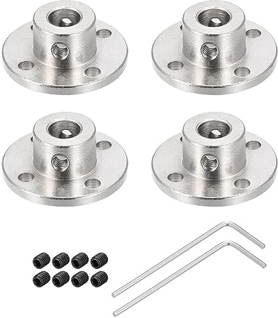Rebower 8mm Flangia Rigida Giunto Connettore Motore Albero Accoppiatore (con 8pz Fissaggio Vite M2 Esagonale Chiave),[per Fai-da-Te Stepper Motori]-4pz
