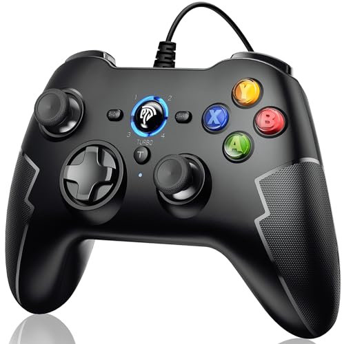 EasySMX Manette PC, Manette Filaire pour PC Windows 7/8/10/XP Joystick PC Gamepad USB avec Double Vibration et Déclencheurs pour PC Windows/PS3/Android TV Box/Tesla/Steam