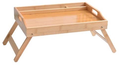 Fällbart skjutskrivbord – justerbar sängbricka att äta | skottskrivbord av trä för säng | bärbar matbricka med bärhandtag för soffa, soffa, litet bord och kompakt