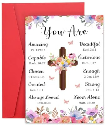 Baptism Cards for Girls Boys Baptism Gifts for Women Men Confirmation Cards for Teenage First Communion Gifts for Kids Easter Basket Stuffers for Kids Valentines Gift for Him Her Daughter Son