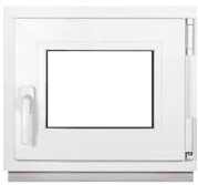 Framex Kellerfenster Kleines Fenster Weiß Breite x Höhe 40 x 40 cm (400 x 400 mm) 2-fach (32 mm) Dreh Kipp DIN Links - Premium - Alle Größen