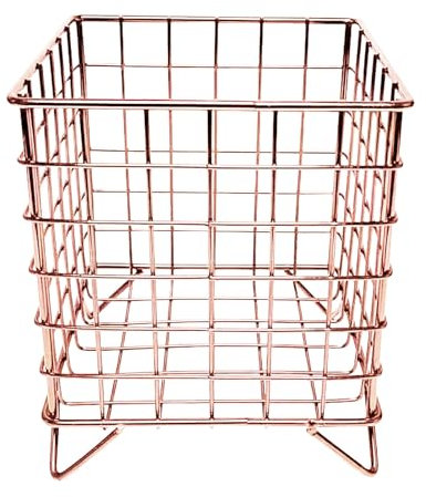 Jubepk Panier de bureau en métal anti-humidité, panier à dosettes de café en acier inoxydable, organisateur de notes adhésives, boîte de rangement ventilée pour fichiers et fournitures