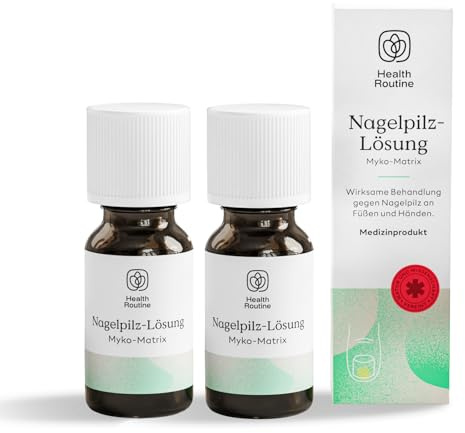 Health Routine Myko-Matrix soluzione antimicotica per unghie — dispositivo medico certificato CE per unghie danneggiate — trattamento con olio di tea tree e oli essenziali naturali — 2 Pack