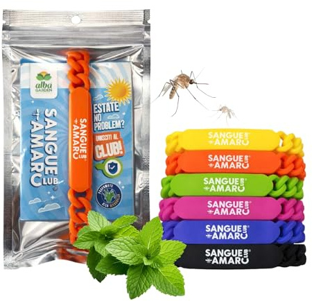 Albagarden – Braccialetto Antizanzare alla Citronella 6 pz | Silicone Profumato con Olio Essenziale Naturale – Ideale per Camping, Giardinaggio, Picnic e Attività all’Aria Aperta – Tutti i colori