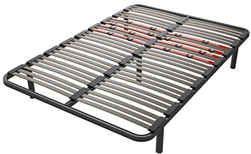 LA WEB DEL COLCHON Somier con Patas Multiláminas Regulador 135 x 190 x 5 cm – Base de Cama Adaptable con Reguladores de Firmeza, 5 Patas Incluidas