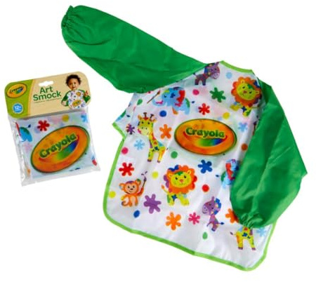 Crayola Art Smock for Toddlers, Small Waterproof Bib, Best Fit for Age 1 (12 Months), 1 x 7-1/5 x 8-1/10 in