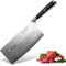 Sunnecko Couteau Cuisine Feuille de Boucher, Couteau Hachoir 18cm en Acier Damassé Japonais 73 Couches, Couperet Chef Chinois pour Émincer Viande Légume